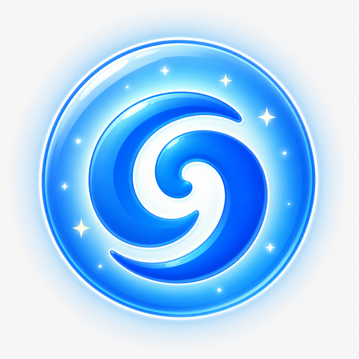 Blue Sato swirl moving like koi water